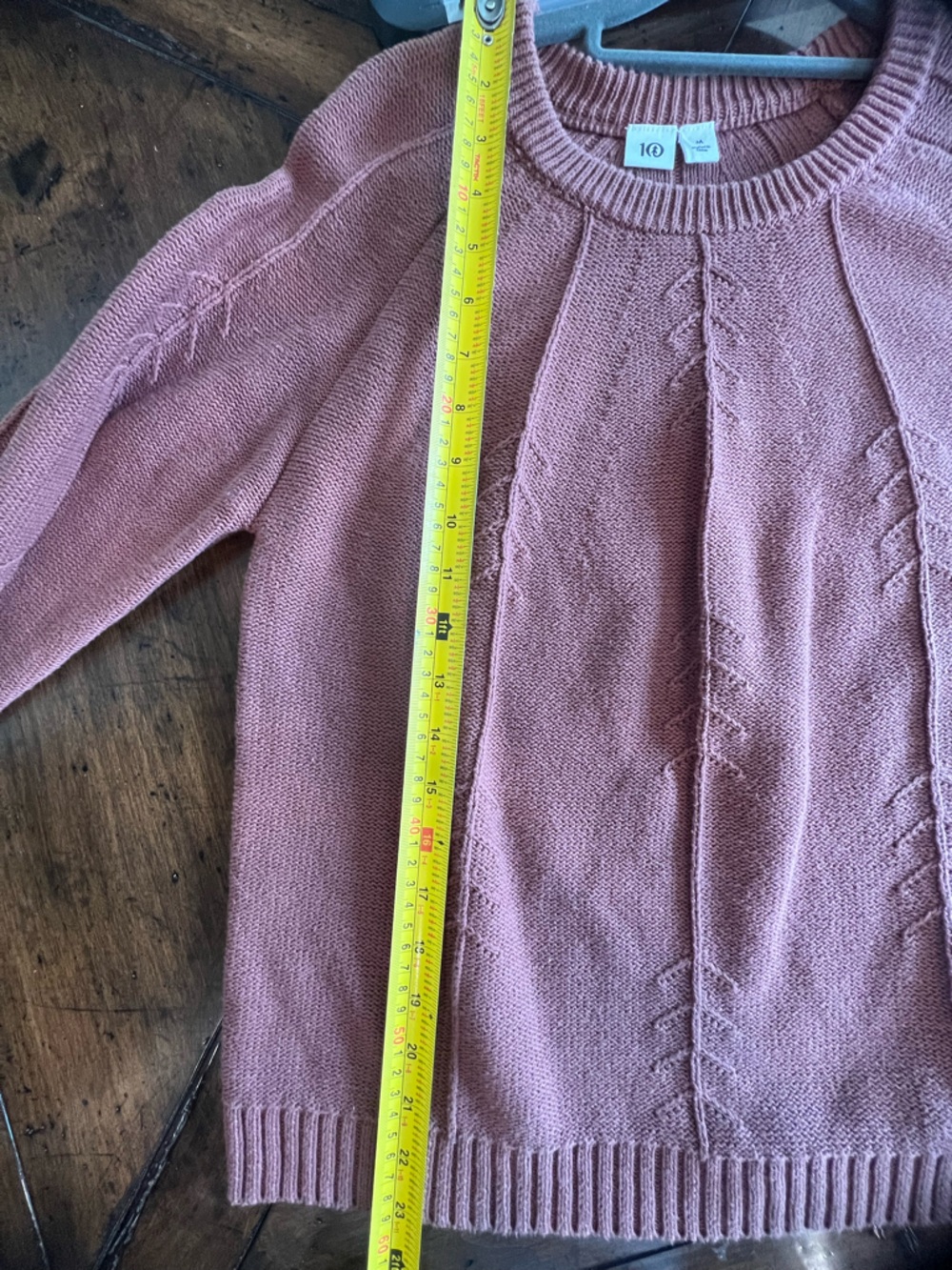 Rust Color Crewneck Cable Sweater - Picture 7 of 8